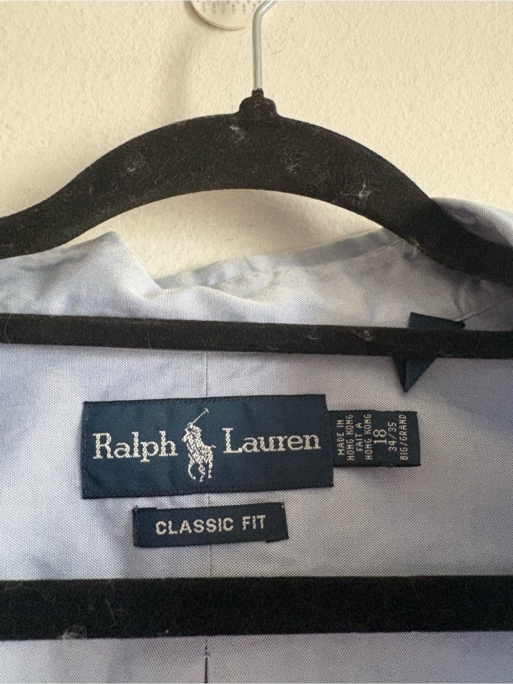 Ralph Lauren Sz 18 Vintage Classic Fit Baby Blue Cotton Button Front Shirt - Picture 4 of 10